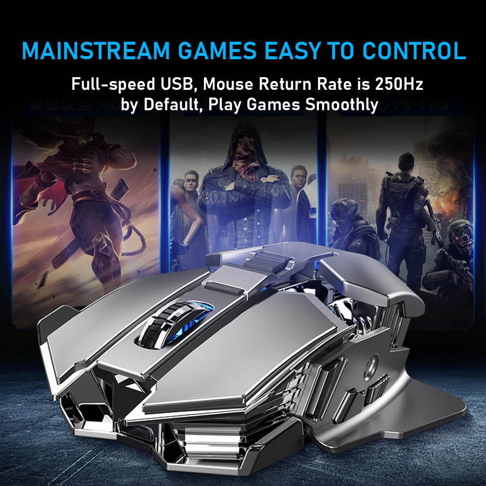 AULA SC300 2.4G Wireless Bluetooth Mouse 1200DPI USB Charging Mice 6 Buttons Ergonomic Optics Suitable for Desktop Laptop, Black