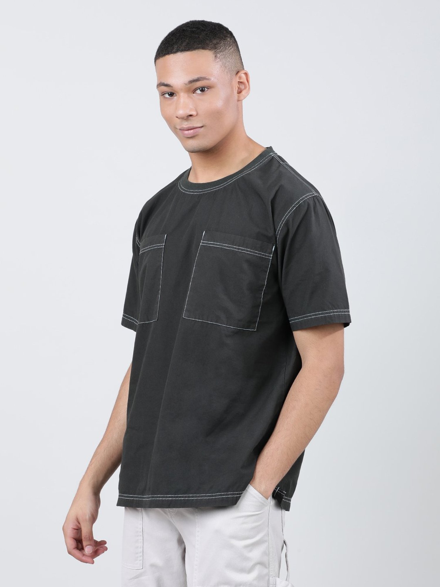 Bene Kleed Alpine Green Relaxed Fit Cotton Crew T-Shirt