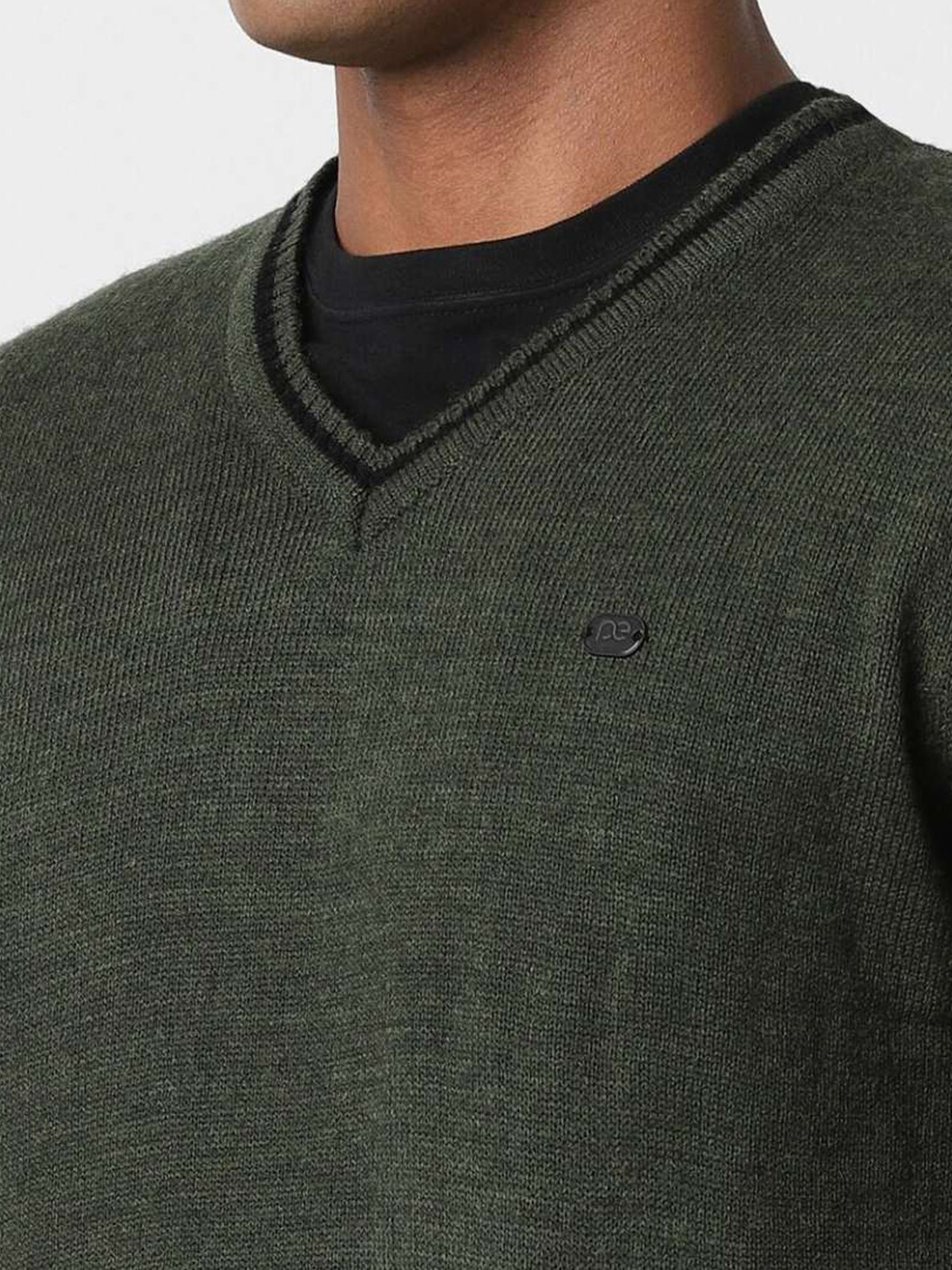Peter England Green Regular Fit Sweater