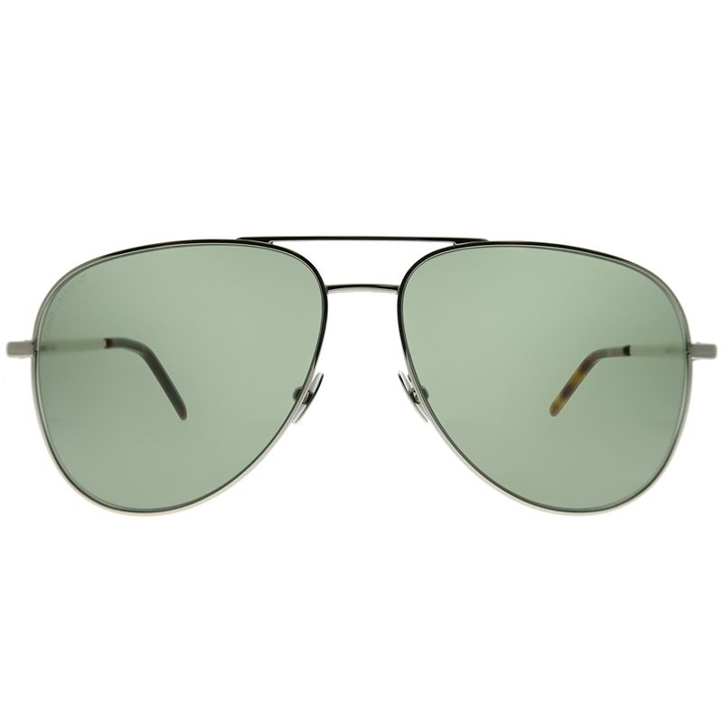 Saint Laurent  002 Unisex Aviator Sunglasses Silver 59mm