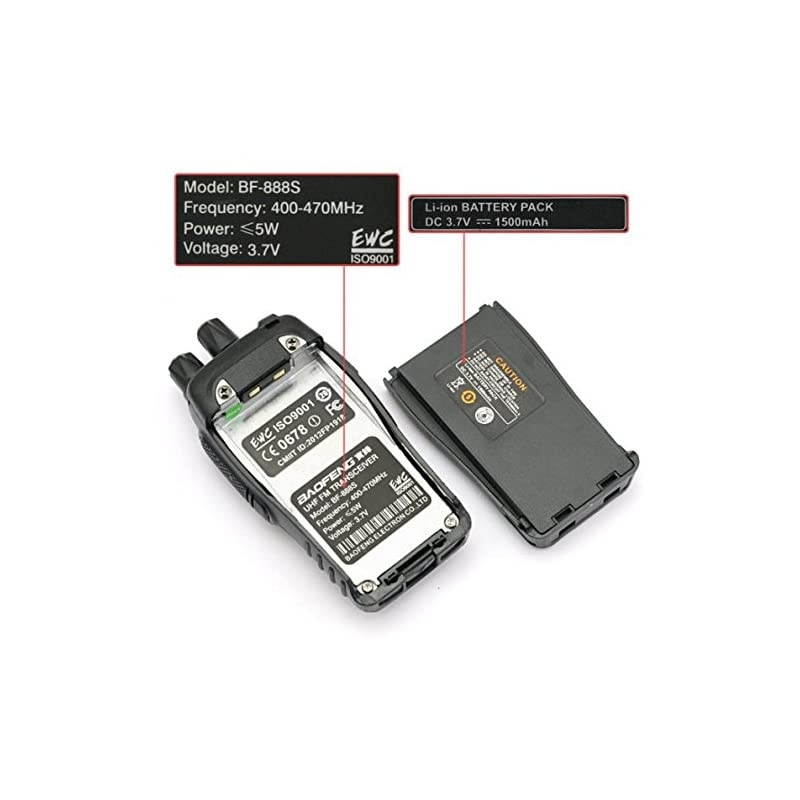 1PCs 888S Walkie Talkies 1500mAh Rechargeable Battery 3 Miles Long Range with Earphone LED Flashlight