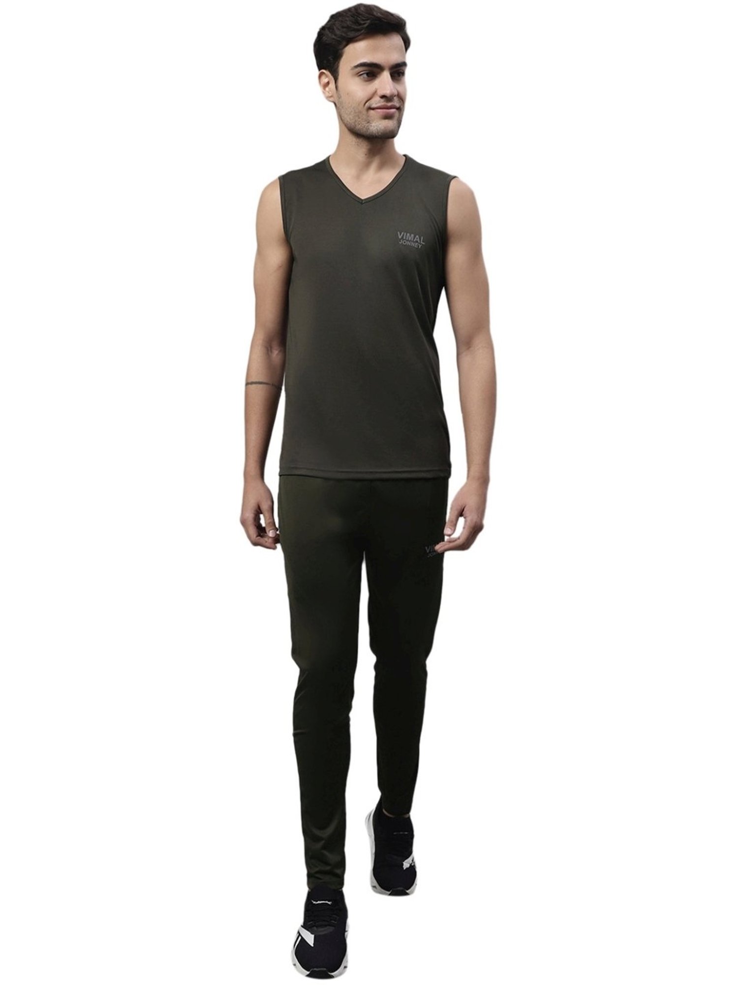 Vimal Jonney Olive Regular Fit Tracksuit