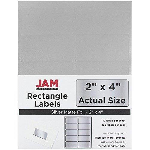 jam paper shipping address labels  standard mailing  2 x 4  silver metallic  120/pack