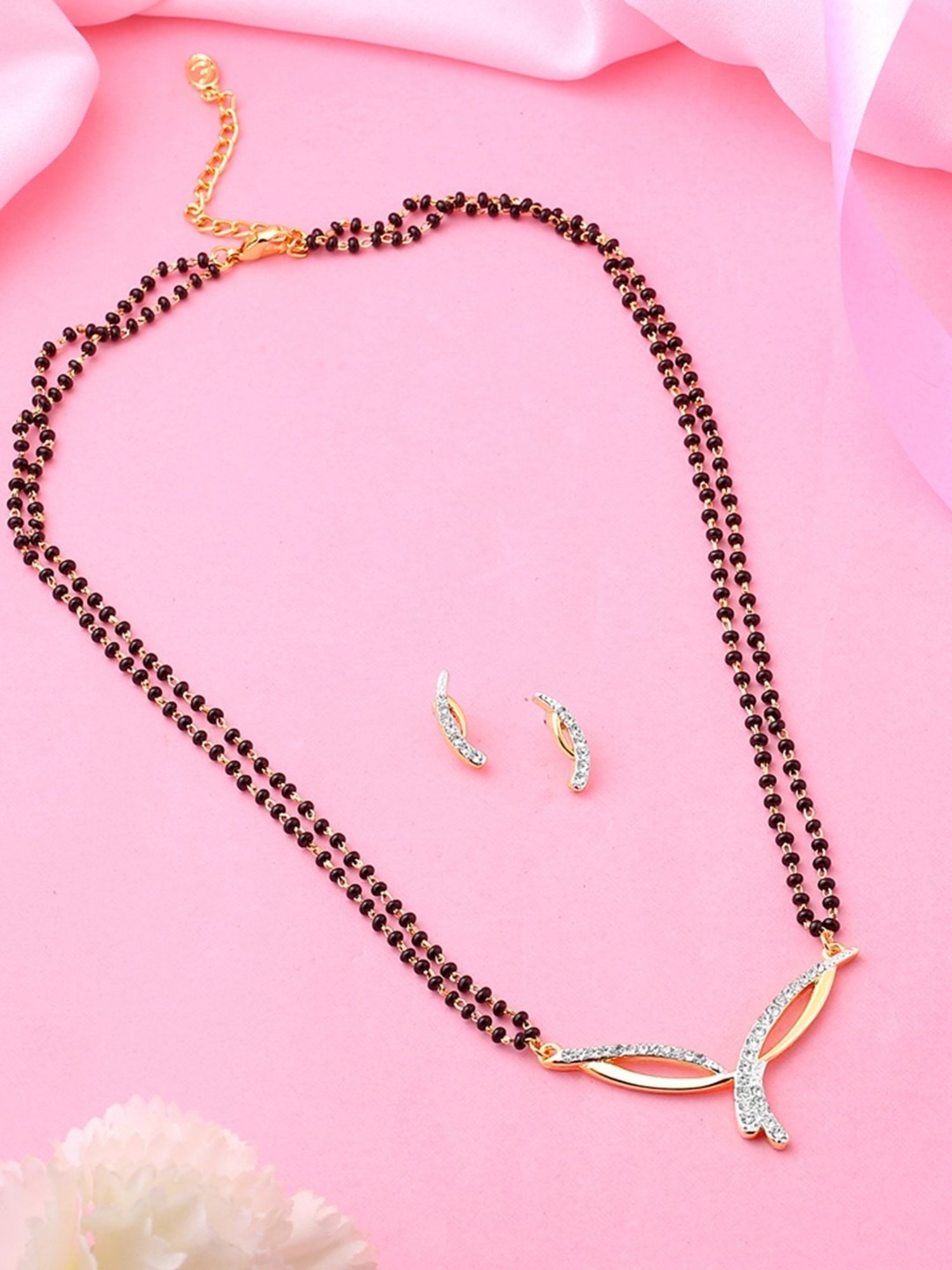 Estele Gold-Plated Classic Styled Mangalsutra Necklace Set for Women