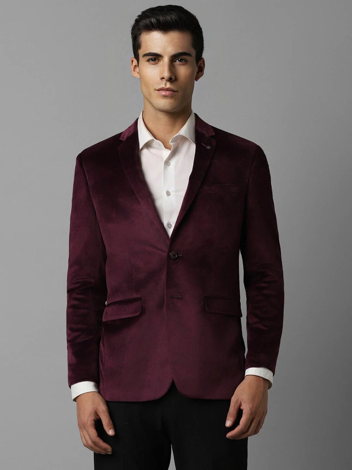 Louis Philippe Purple Slim Fit Blazer