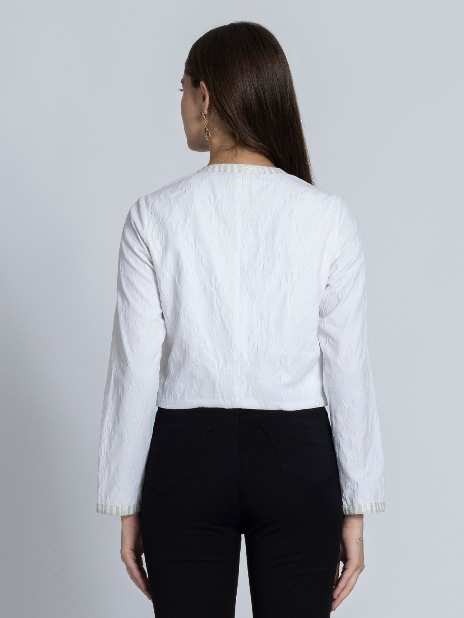 SHAYE White Relaxed Fit Jacket