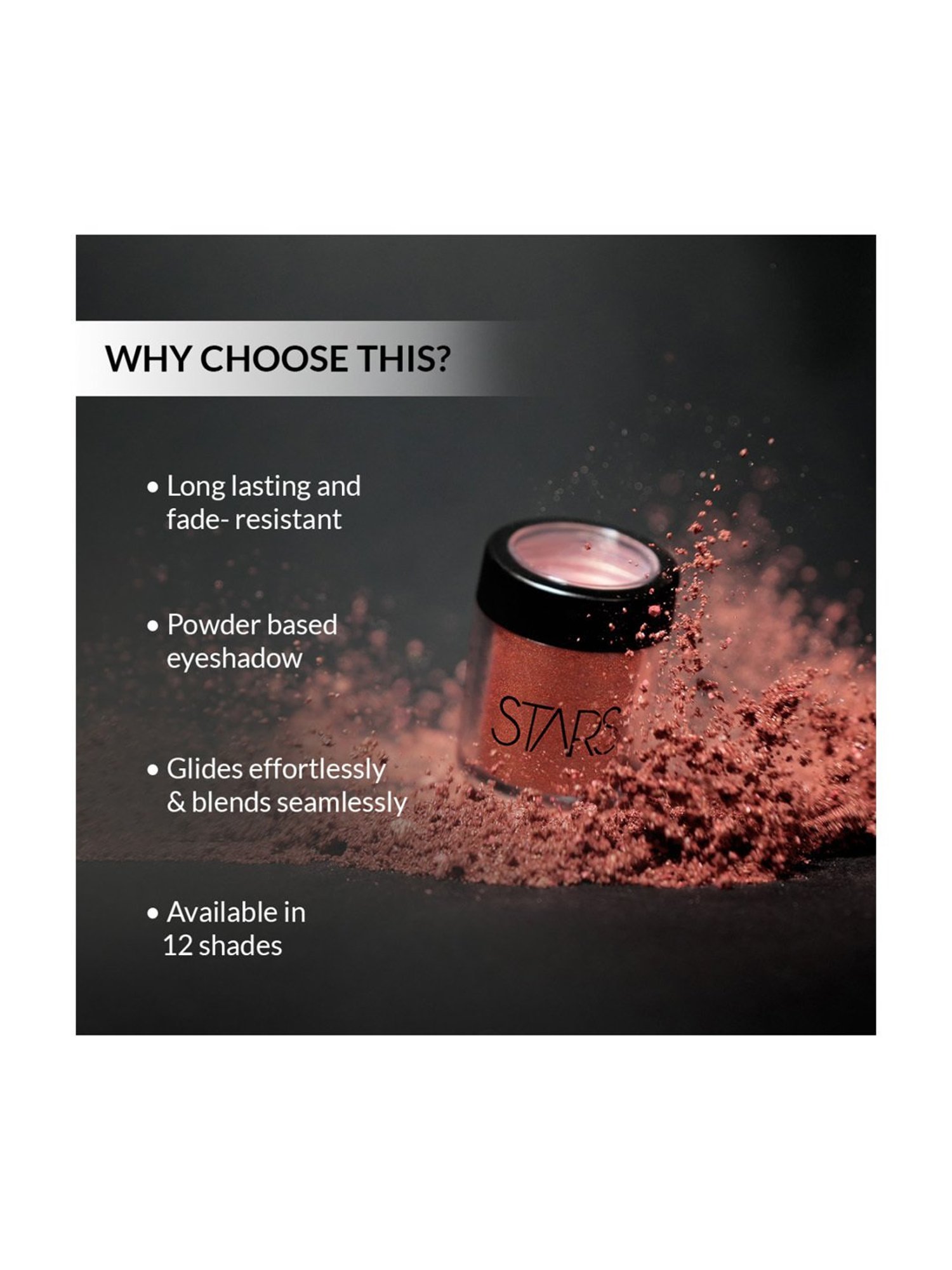 Stars Cosmetics Eyeshadow Pigment Loose Powder for Eye Makeup Silver - 4 gm