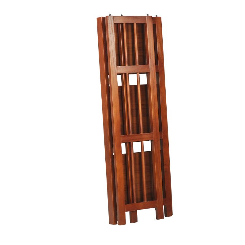 Casual Home 331-39 3 Shelf 14 Inch Folding Office Furniture Wood Bookcase, Mahogany (2 Pack)