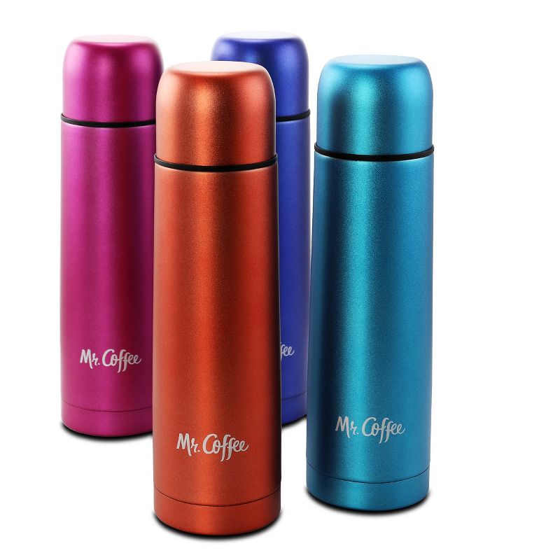 Mr. Coffee Luster Javelin 4 Piece 16 Ounce Stainless Steel Thermal Travel Bottle Set in Assorted Colors