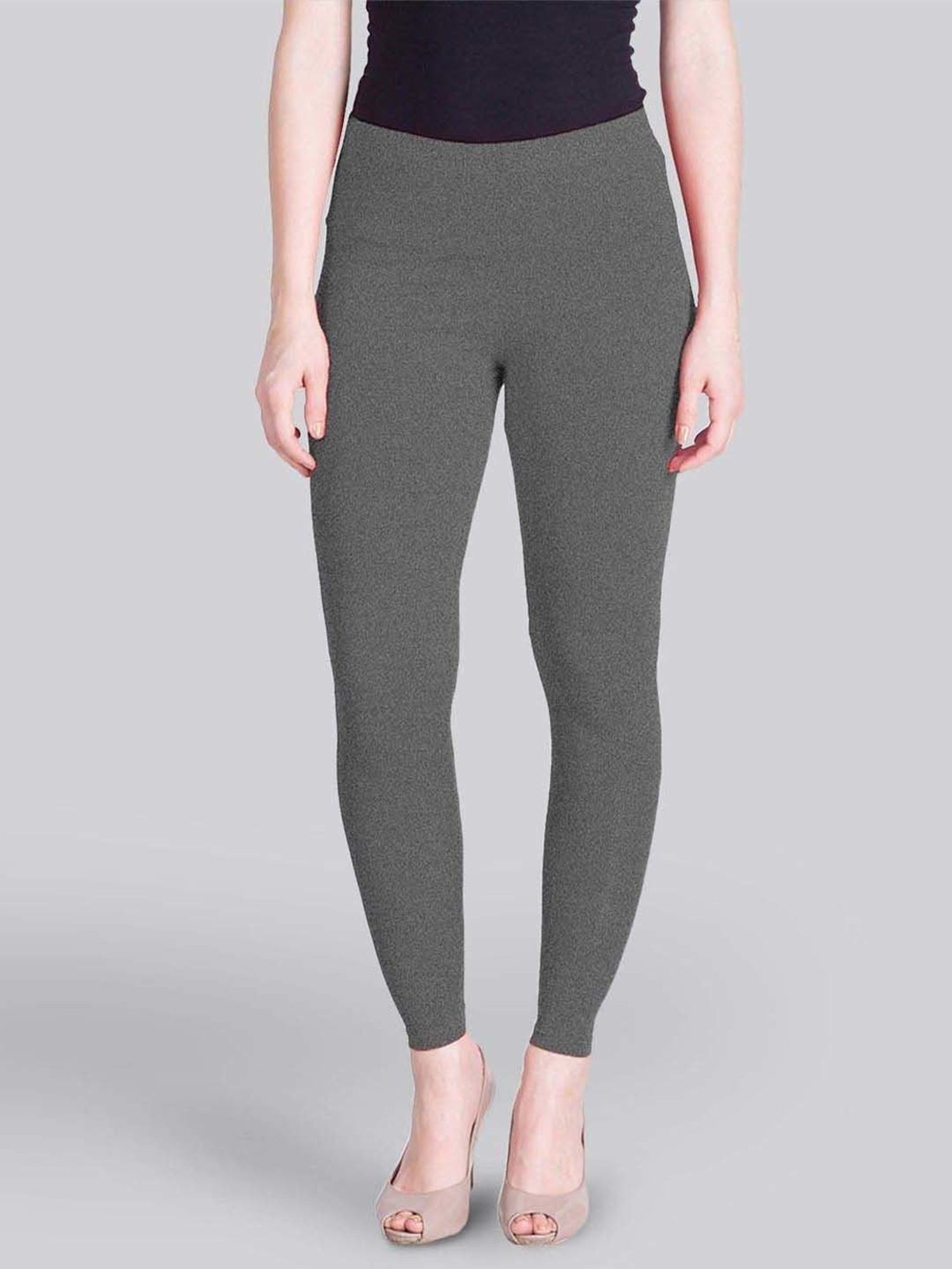 Lyra Grey Cotton Ankle Length Leggings