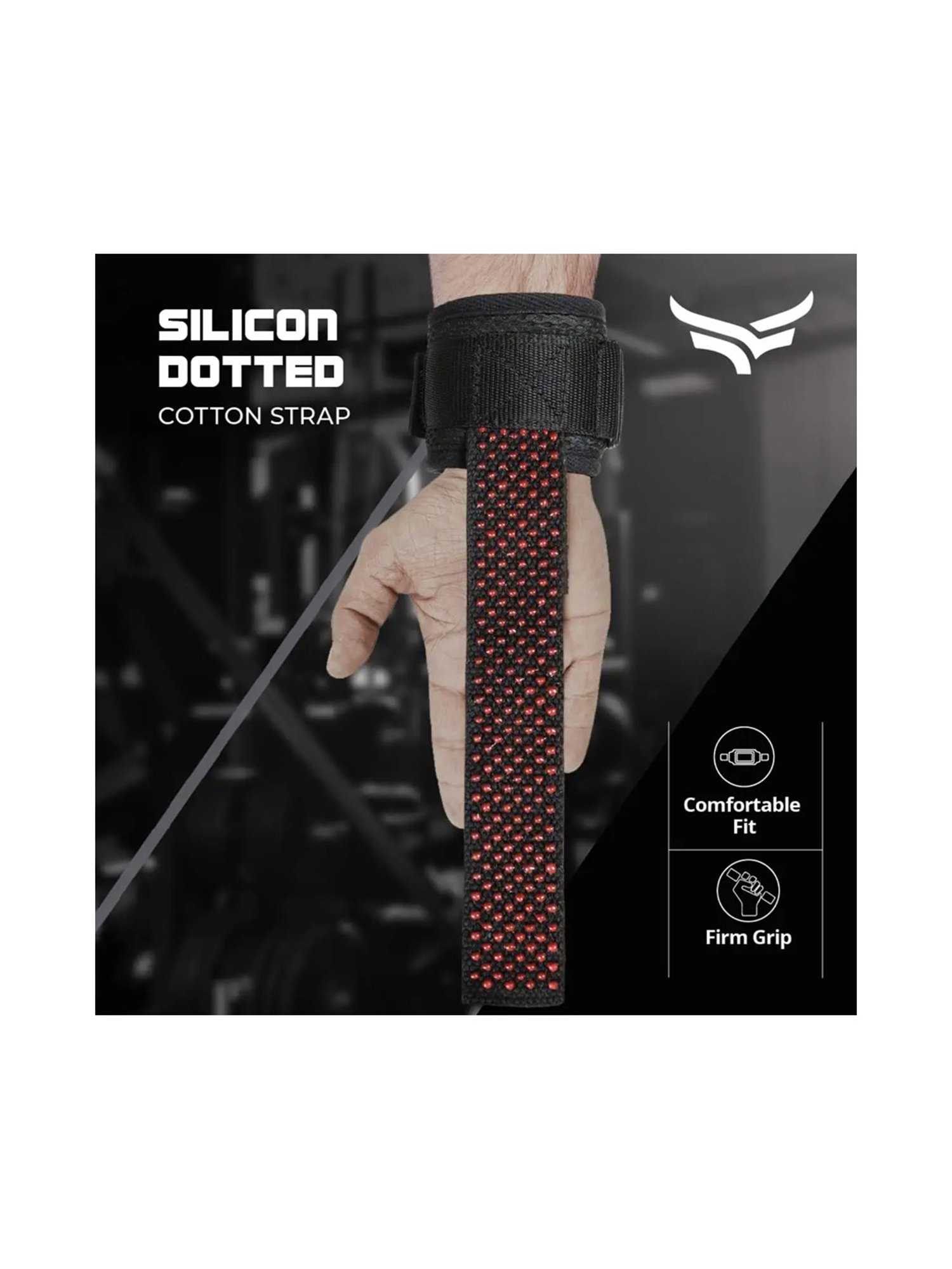 Xtrim Silicon Coated Set of 2 Weight Lifting Grip (Red)