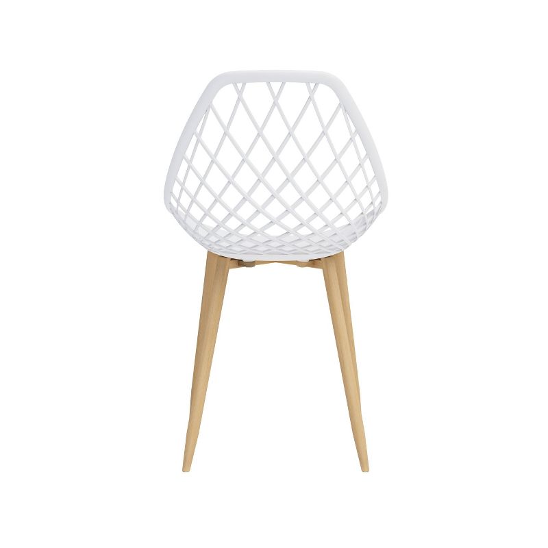 Set of 2 Kurv Dining Chair White/Natural - Jamesdar