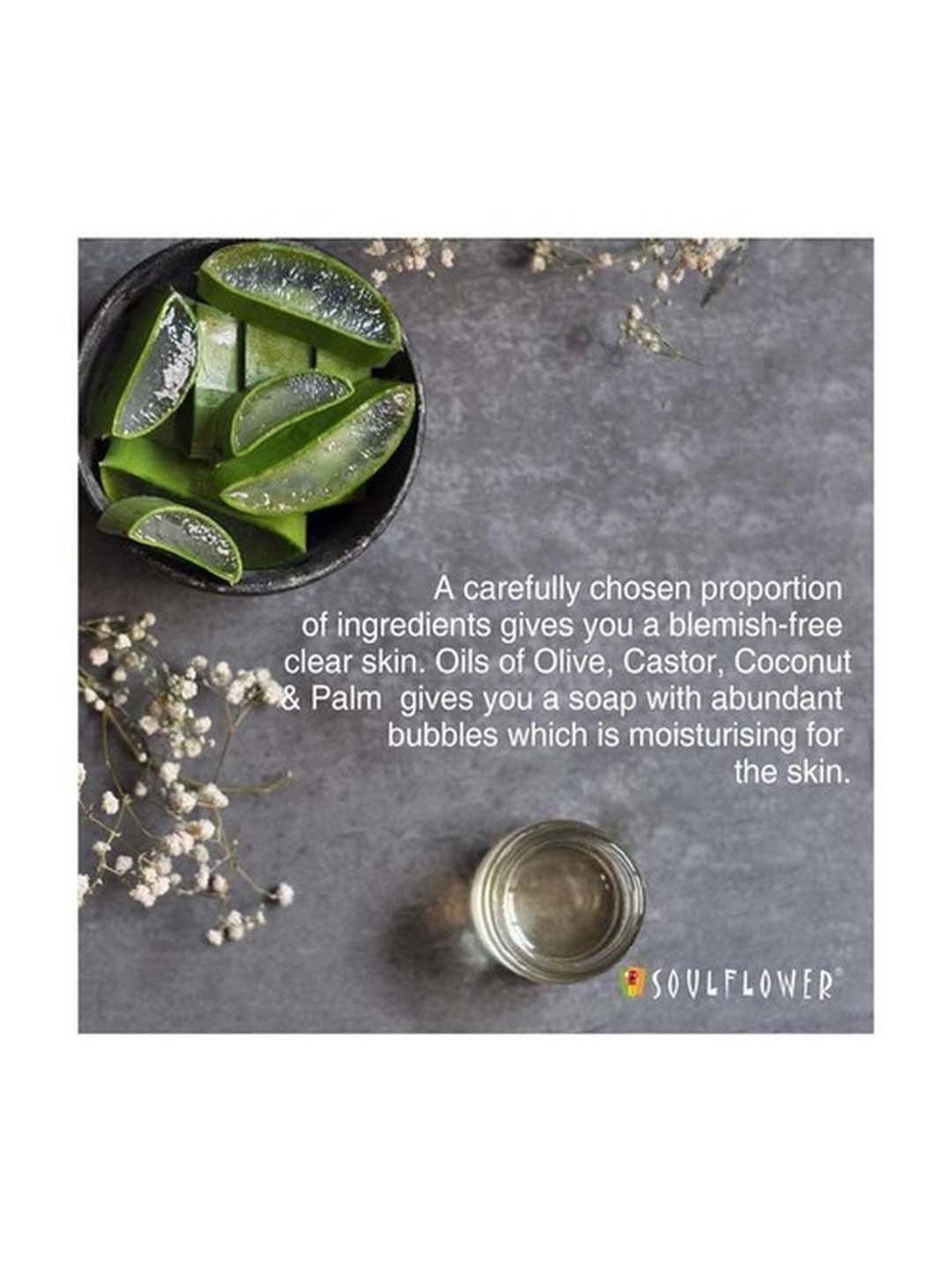 Soulflower Cool Aloe Vera Soap - 150 gm