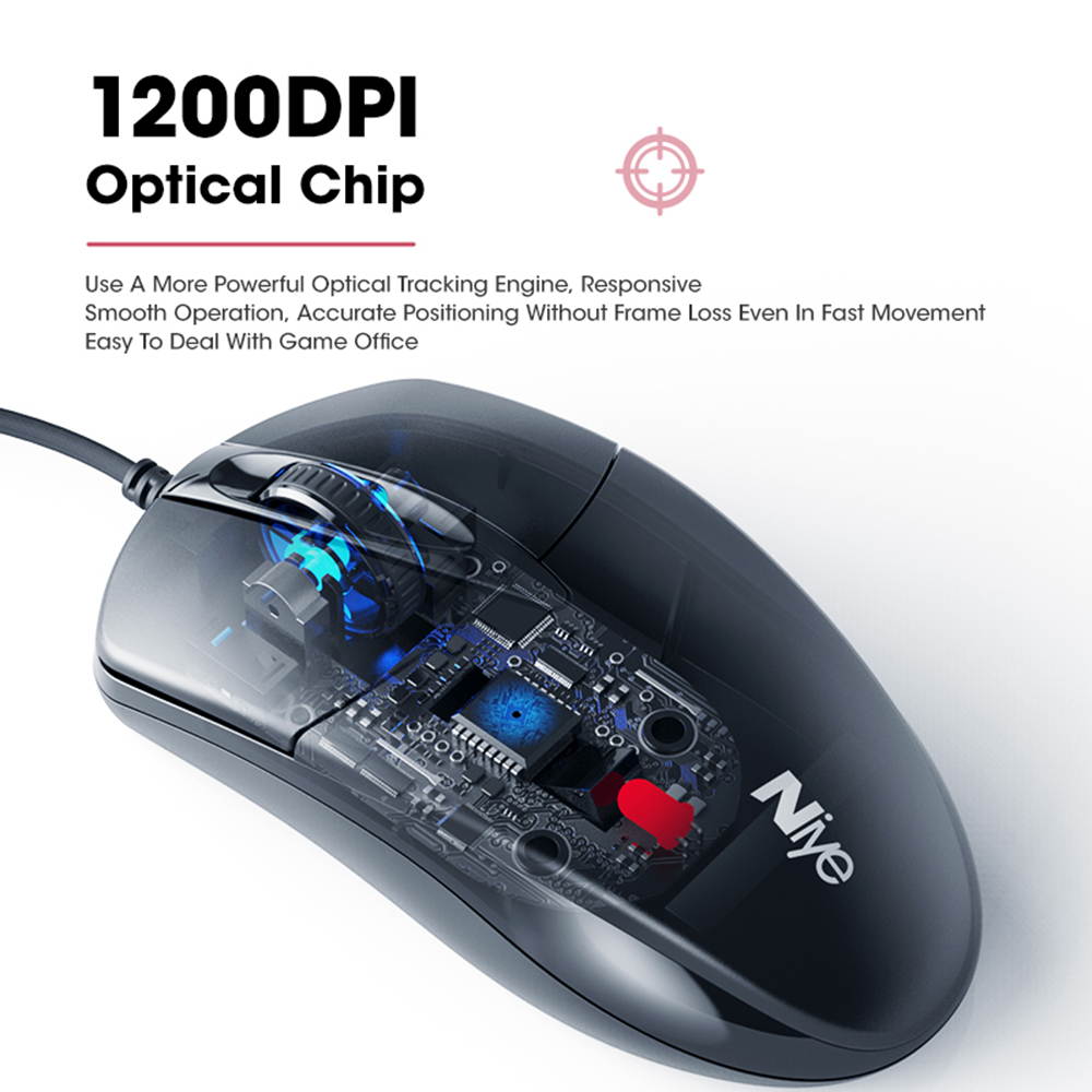 Wired USB Mouse, Computer Mouse Wired for Office and Home, 1200 DPI Optical Mouse, Ergonomic Shape Gaming Mice for Laptop Office Notebook PC Gamer Gaming Accessories