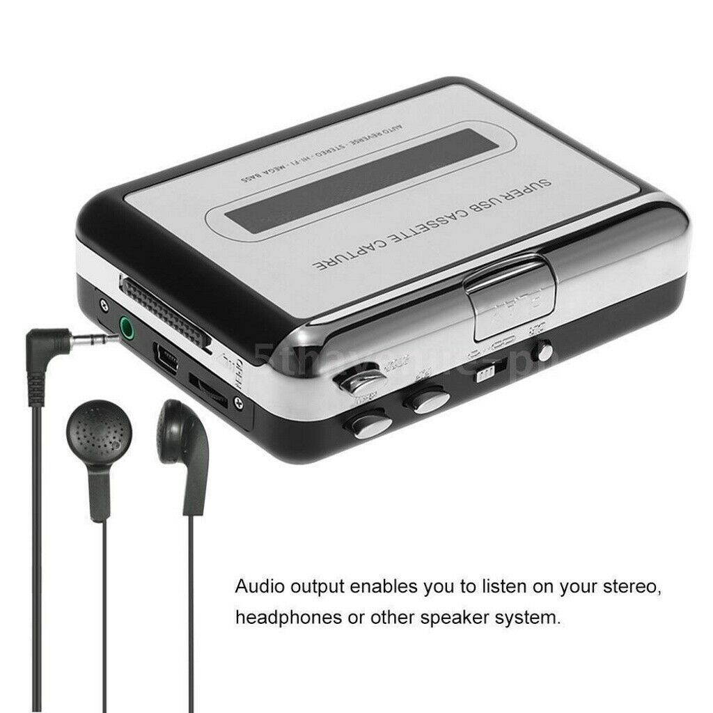 Cassette Player Tape to MP3 Converter USB Cassette Tape Capture Portable Audio Tape Player