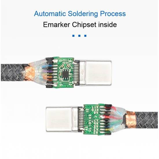 Cablecc 1.5M 10Gbps USB-C USB 3.1 Type C Gen2 Male to Male Data Video 100W Cable with E-marker for Tablet & Phone & Laptop