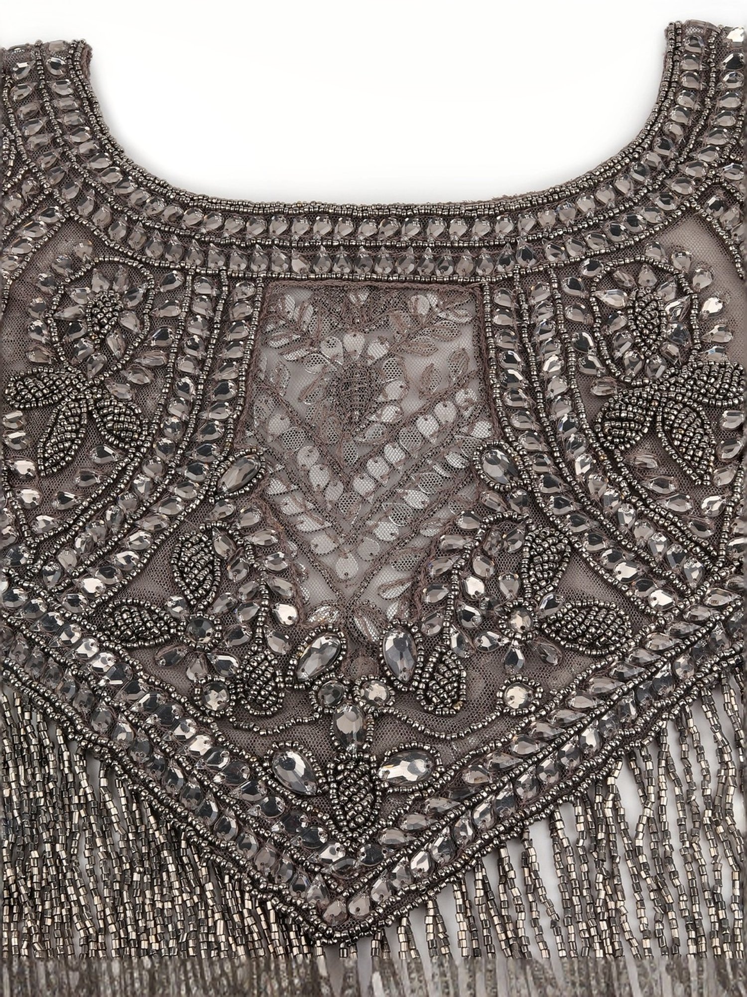 Odette Grey Embellished Fancy Cape