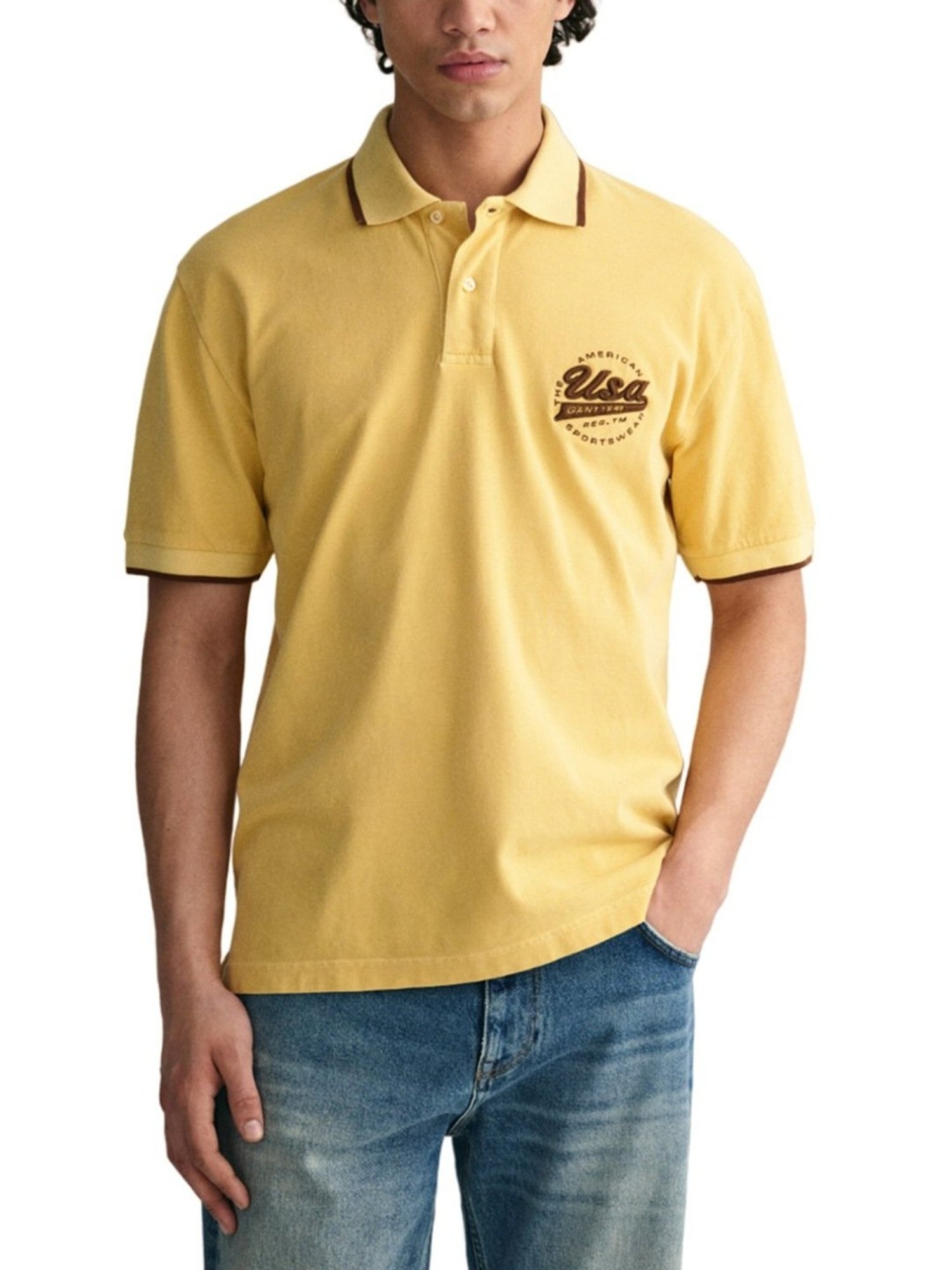 Gant Yellow Cotton Relaxed Fit Polo T-Shirt