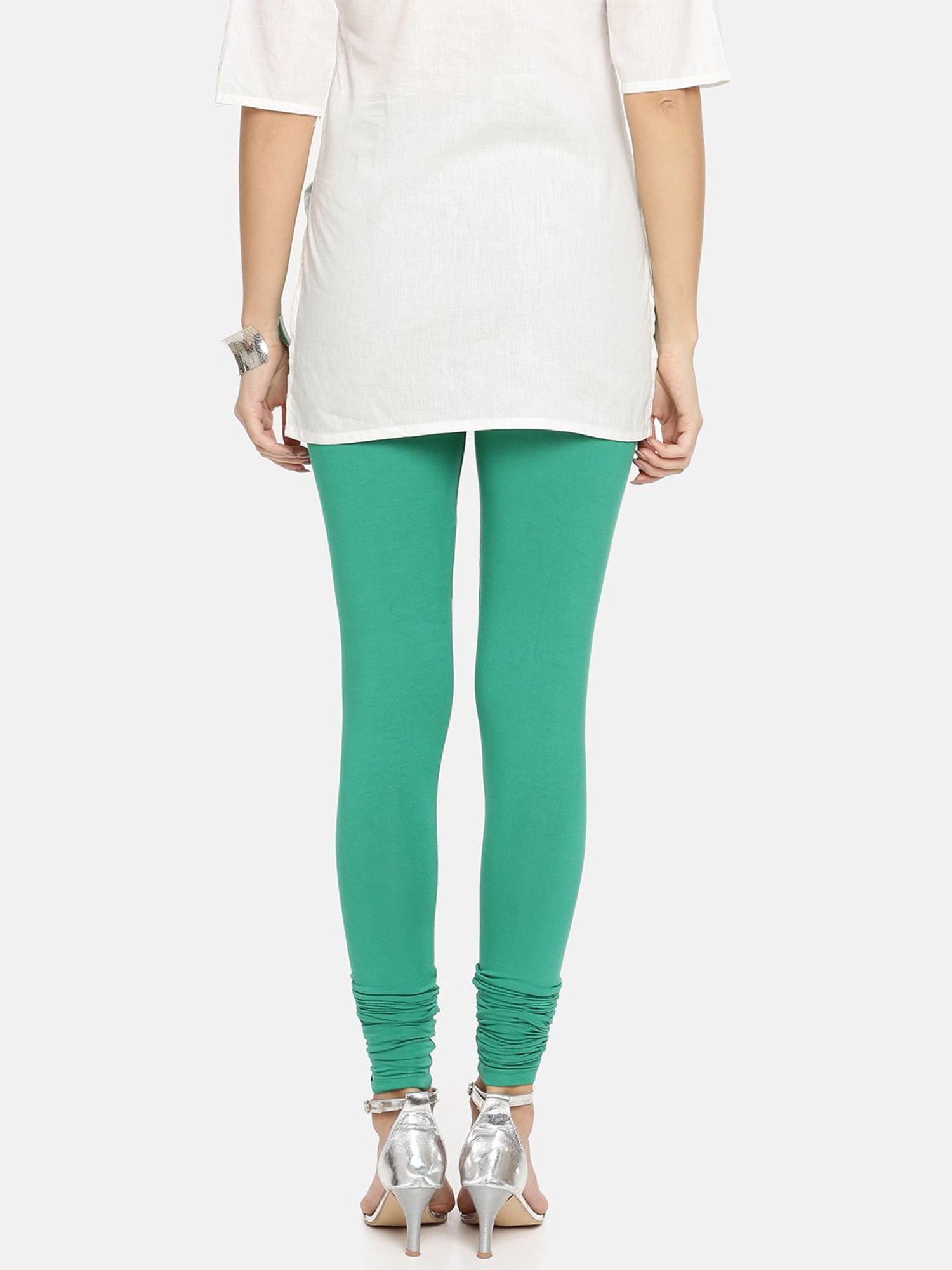 TWIN BIRDS Green Full Length Leggings