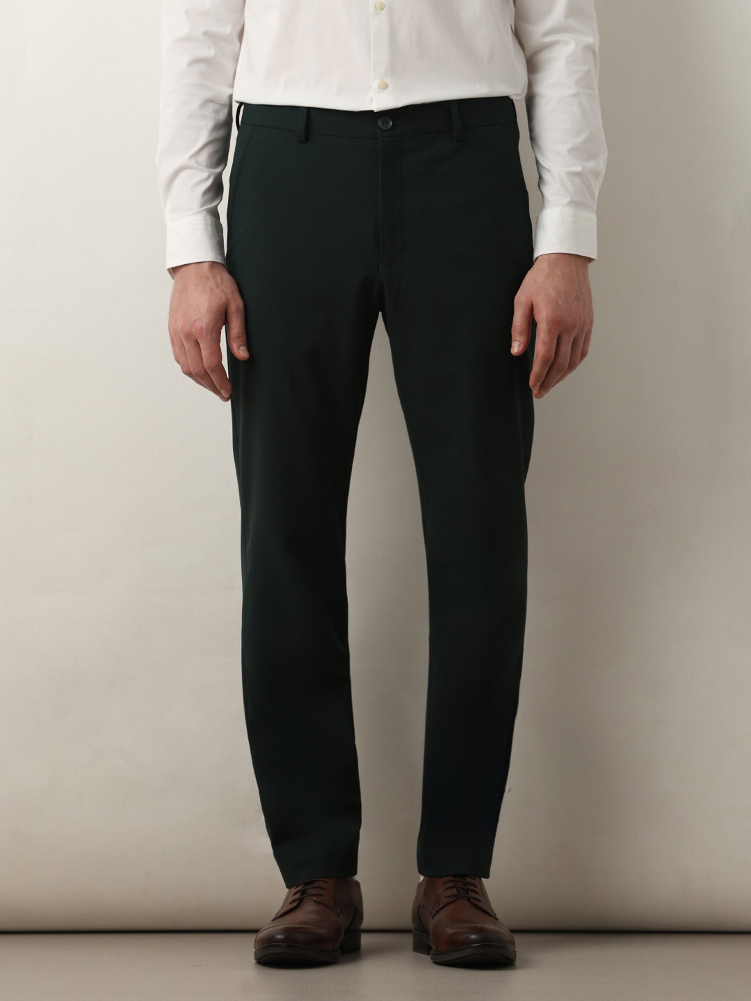 SELECTED HOMME Dark Green Slim Fit Flat Front Trousers