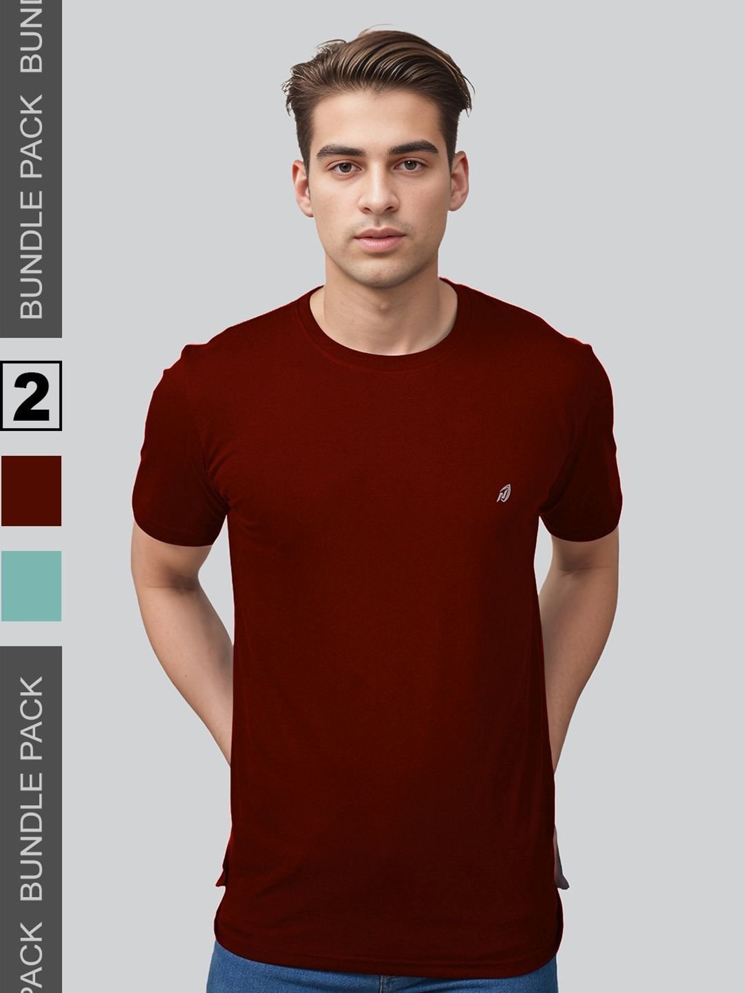 Lux Nitro Maroon & Sage Regular Fit T-Shirt