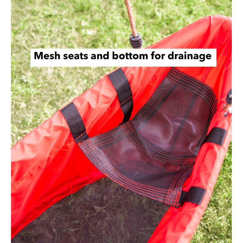 HearthSong Regatta Boat Tree Swing for Kids with Colorful Flags and Mesh Bottom, 47"L x 22"W x 13"H Holds Up To 200 lbs.