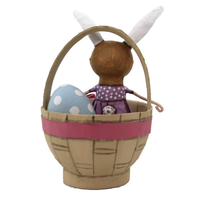 Lori Mitchell 6.5" Easter Greetings Bunny Ears Basket Egg  -  Decorative Figurines