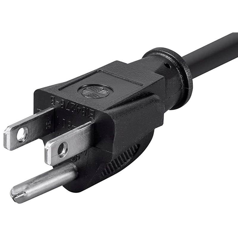 Power Cord - 20 Feet - Black | NEMA 5-15P to IEC 60320 C13, 18AWG, 10A/1250W, 3-Prong
