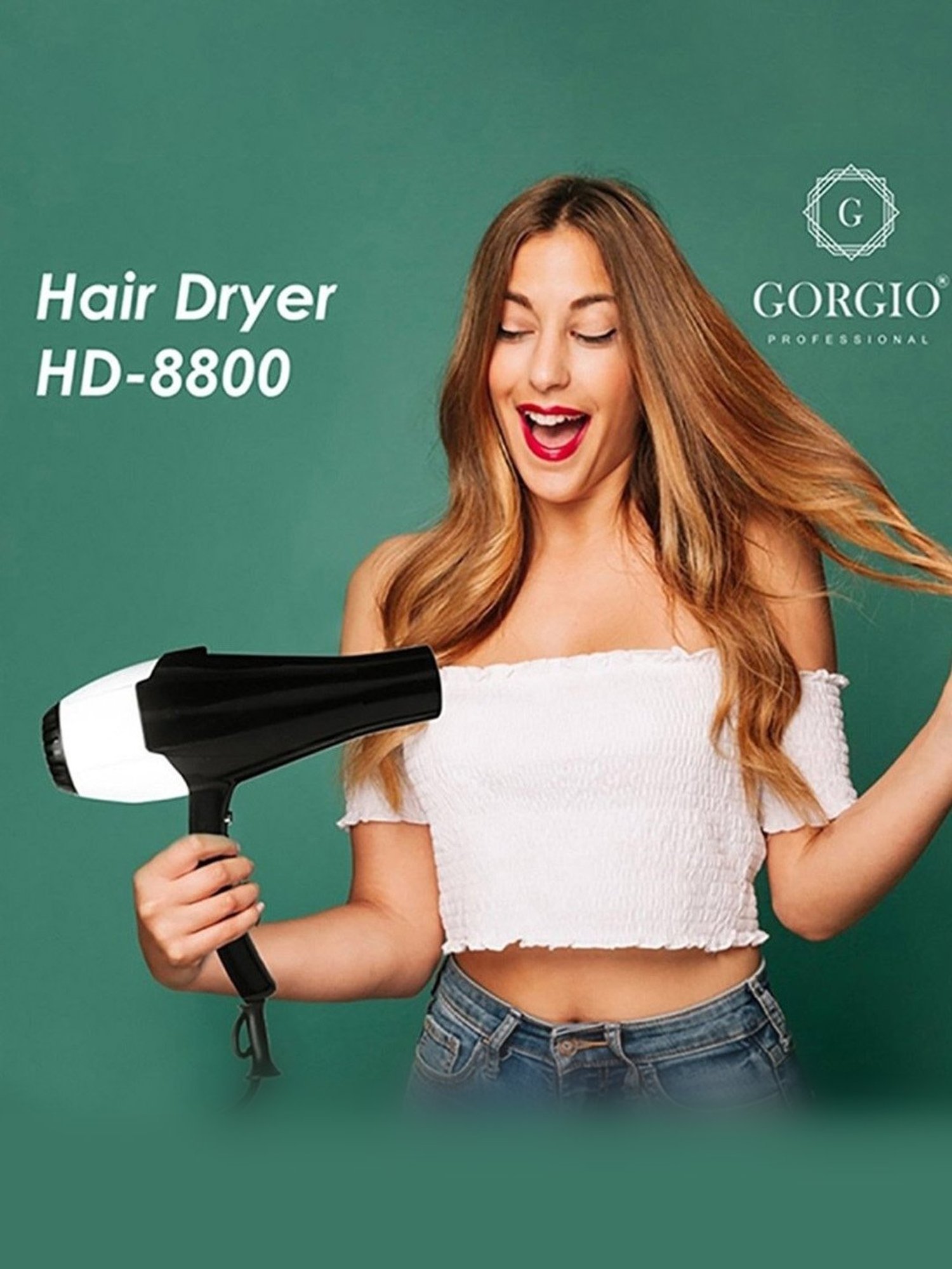 Gorgio Professional HD8800 2000W Hair Dryer (Black)