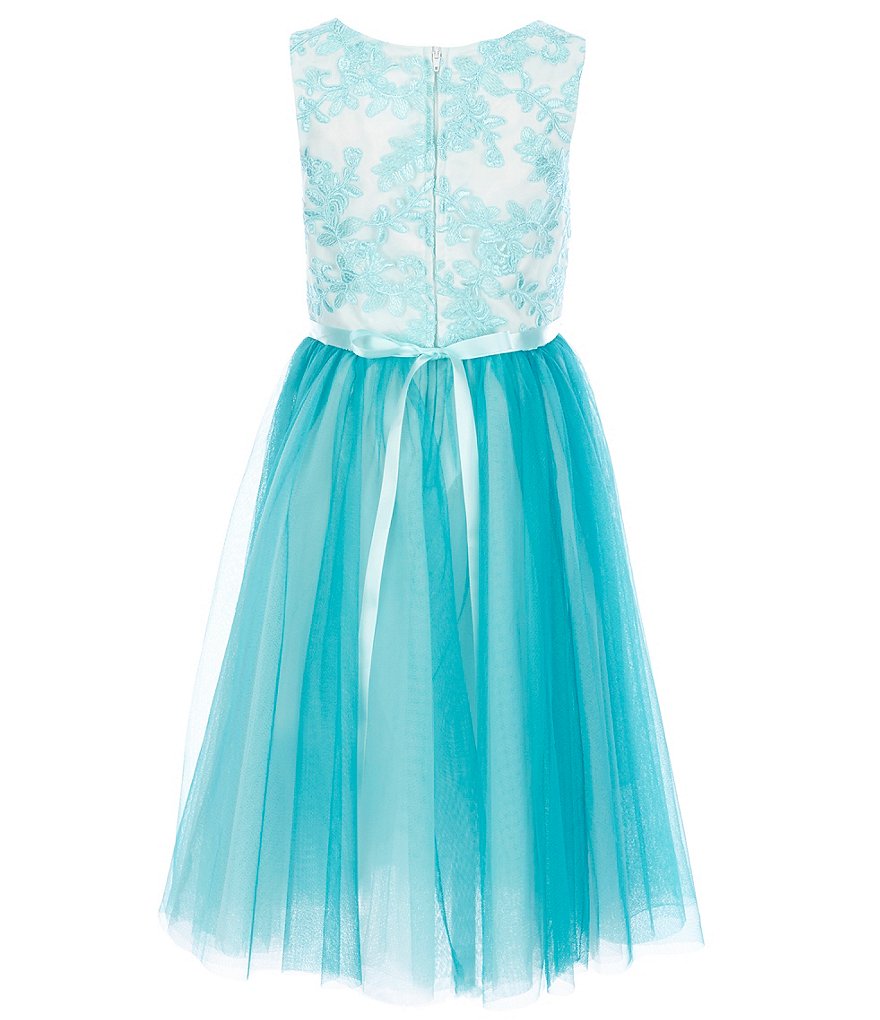 Bonnie Jean Big Girls 7-16 Sequin/Ombre Handkerchief-Hem Dress