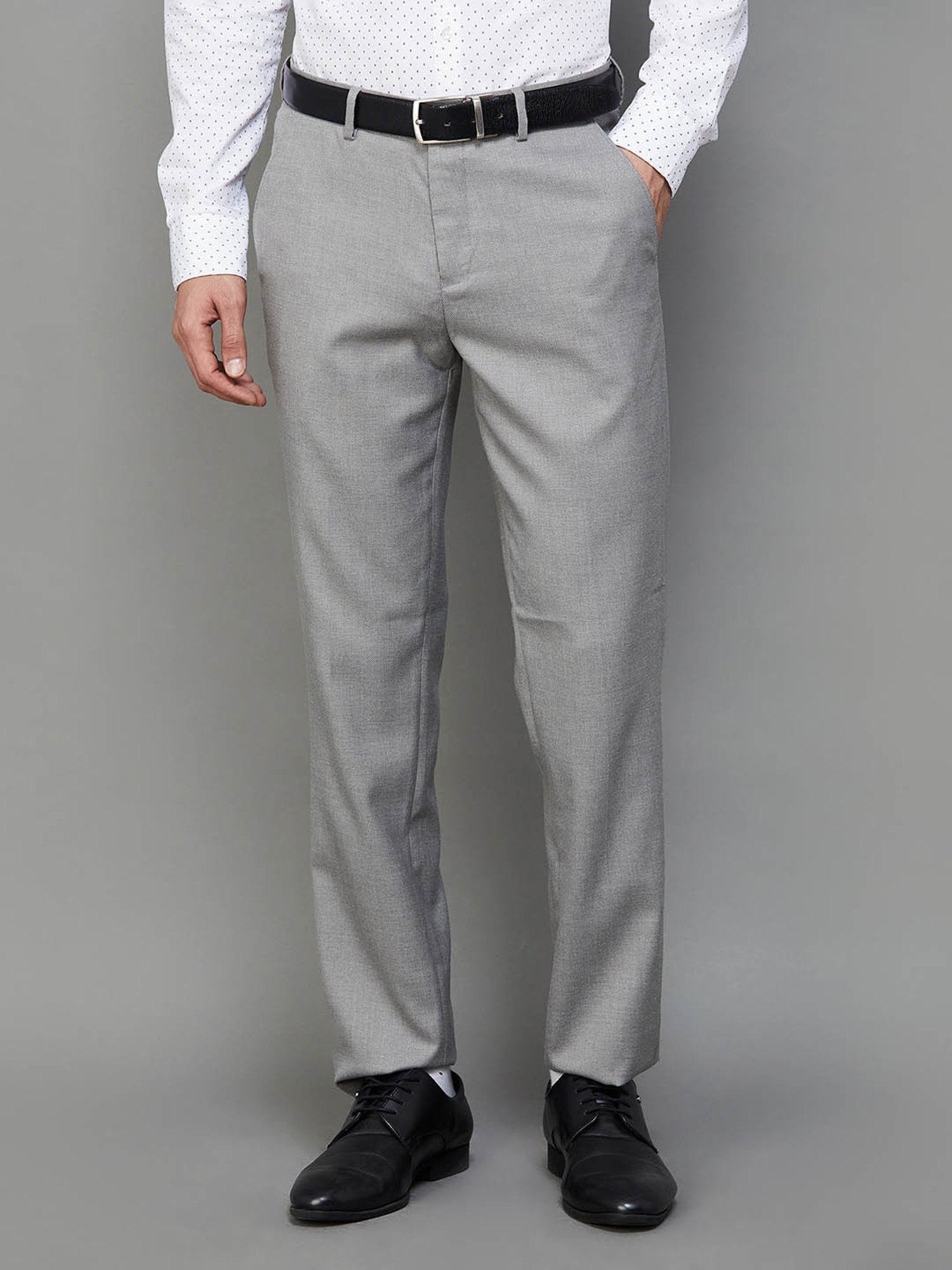 Code by Lifestyle Grey Slim Tapered Fit Trousers
