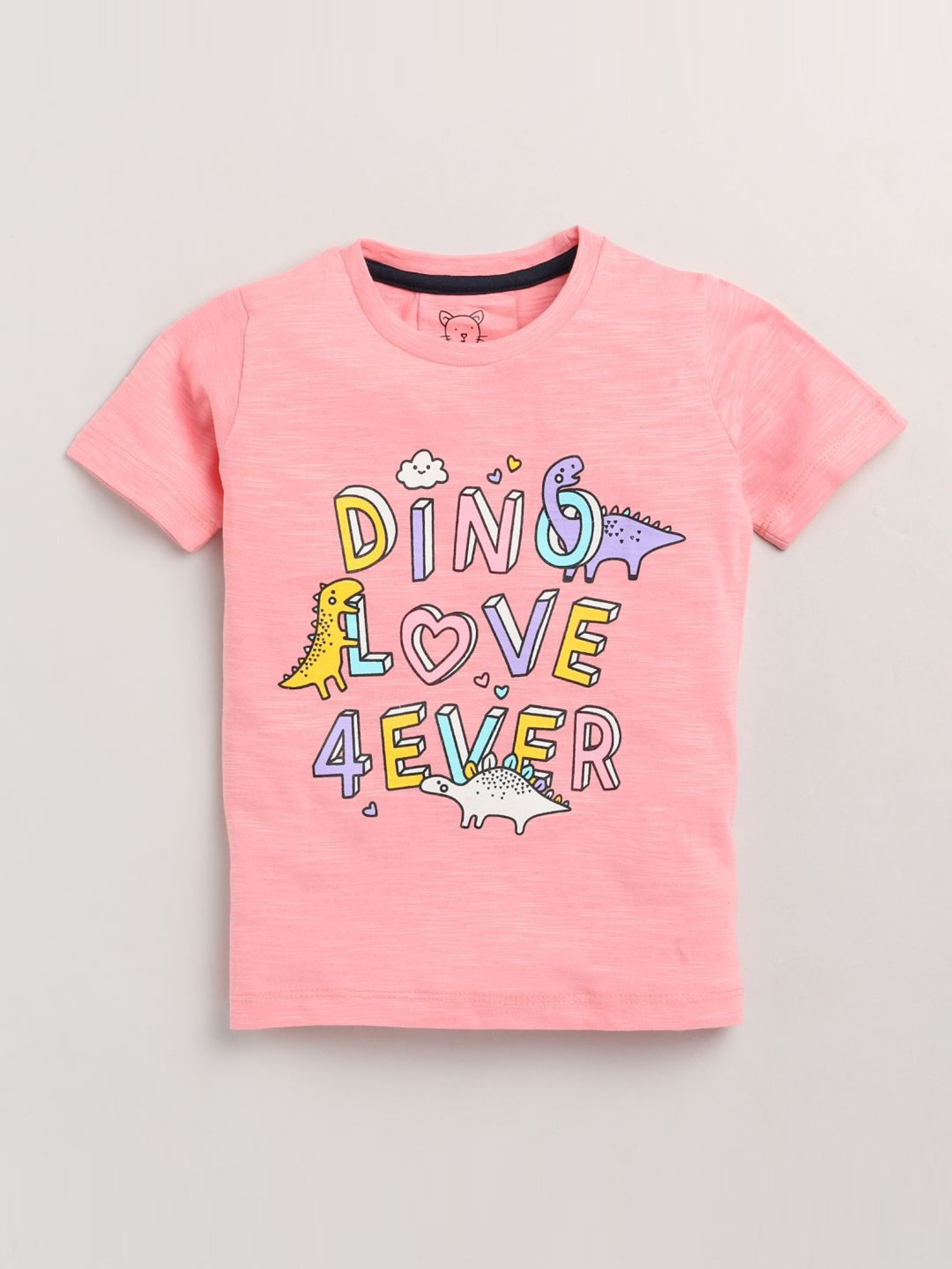 Lazy Shark Kids Pink Printed T-Shirt & Shorts