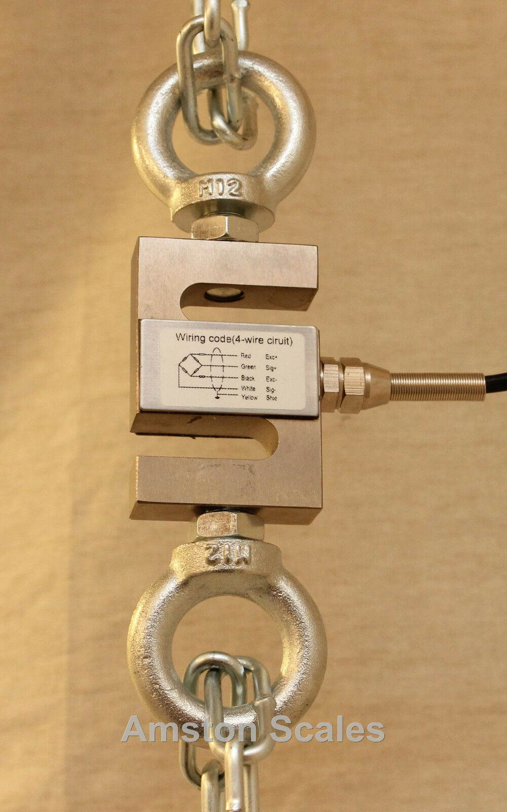 300 LB S-TYPE LOAD CELL HANGING CRANE SCALE ALLOY STEEL TENSION COMPRESSION NEW