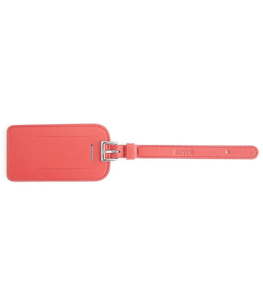 ROYCE New York Leather Luggage Tag with Silver Hardware