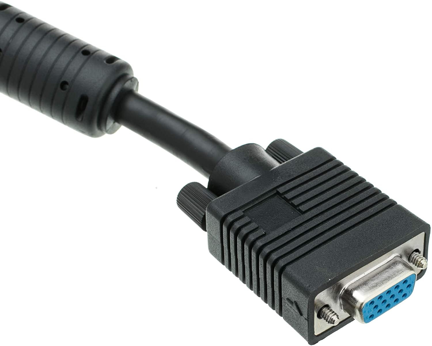 VGA Extension Cable SVGA Male to Female HD15 Male to HD15 Female Double Shielded Monitor Video Coaxial Cable with Ferrite core for PC Laptop Projector Video Black 6 feet Cablewholesale