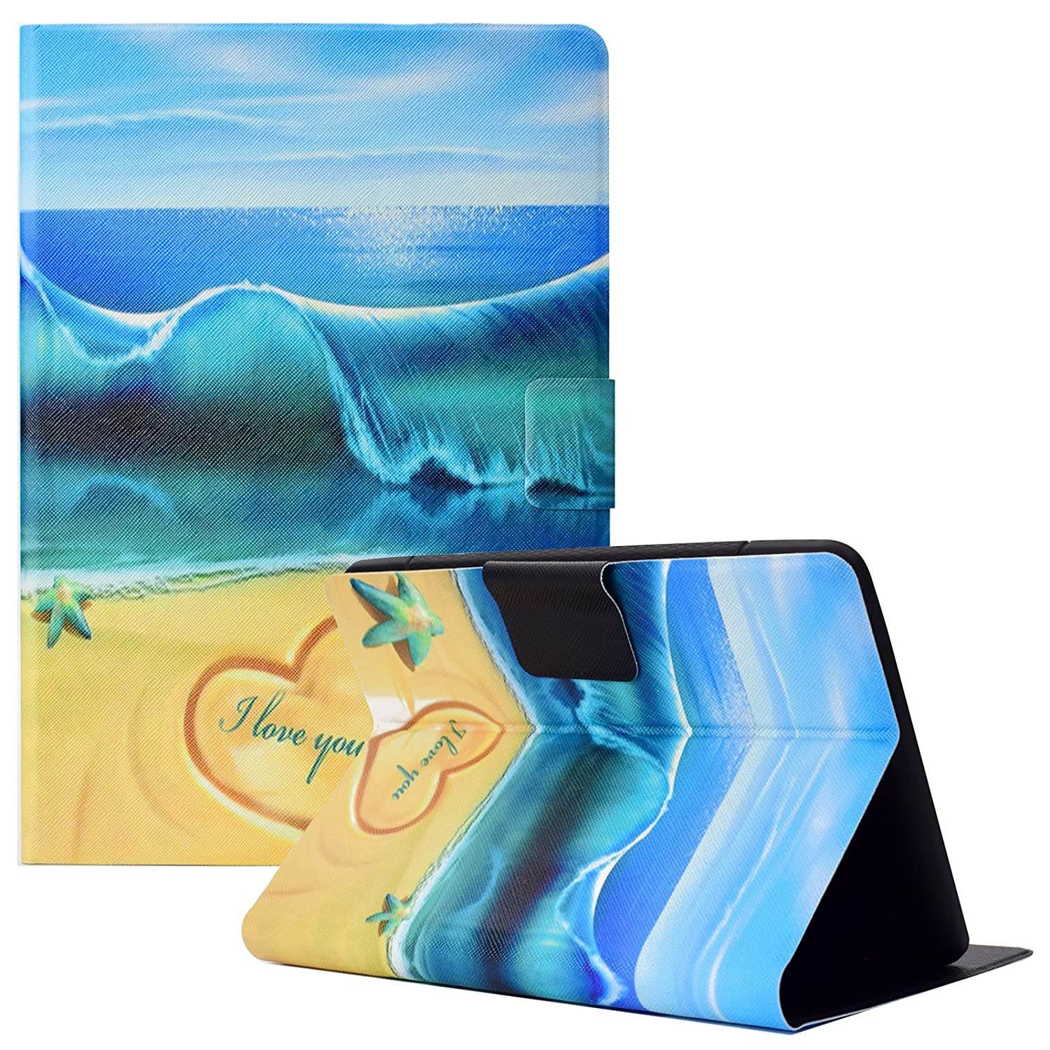 Dteck Case for Fire HD 8 Tablet (8th Generation /7th Generation /6th Generation, 2020 2019 2018 2017 2016) - Slim Fit Synthetic Leather Smart Stand Cover with Auto Sleep Wake/Stylus Pen (Blue Sea)