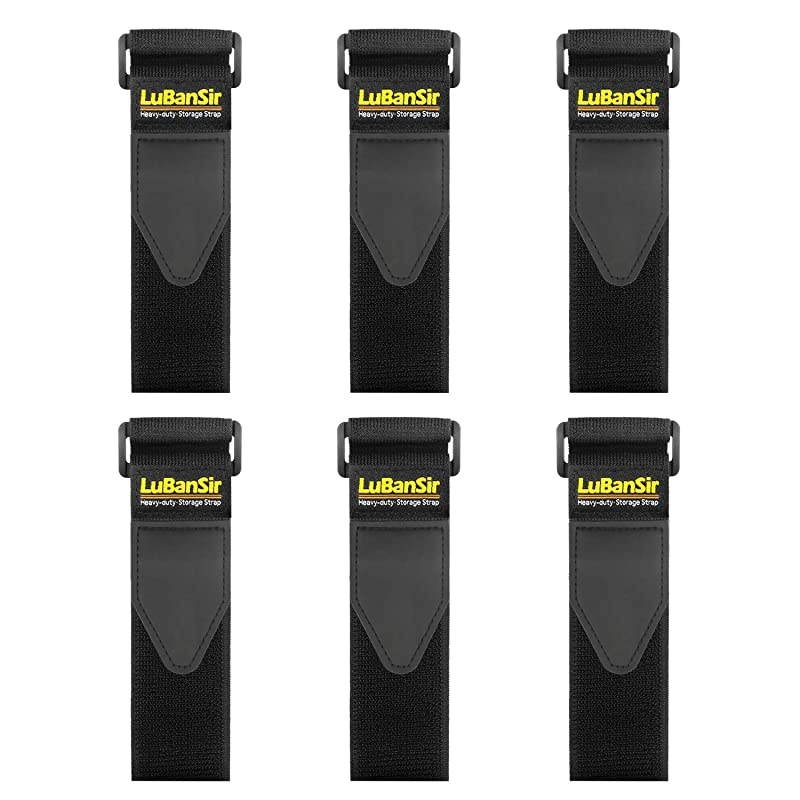 Cinch Straps 2 x 18 6 Pack Elastic Hook and Loop Storage Straps with Buckle for Bicycle Truck Boat and More for Extension Cords Ropes Hoses Organization Black