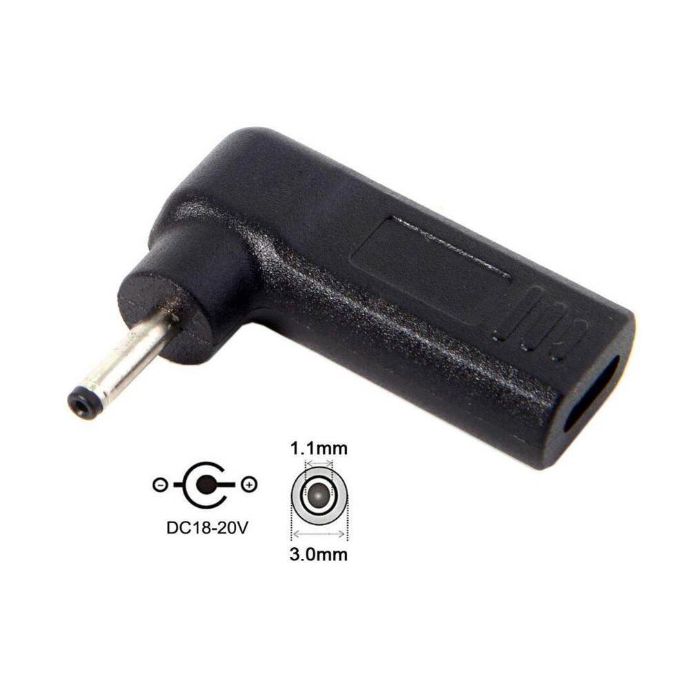 Laptop Charger Adapter Converter USB C Type C Female to 3.0x1.1mm DC Tip for  Acer Aspire S3 S5 S7 Iconia Tab W500 W700  Asus Zenbook UX21 UX21E UX31 Transformer Book T200 T200T T200TA T300CHI T300