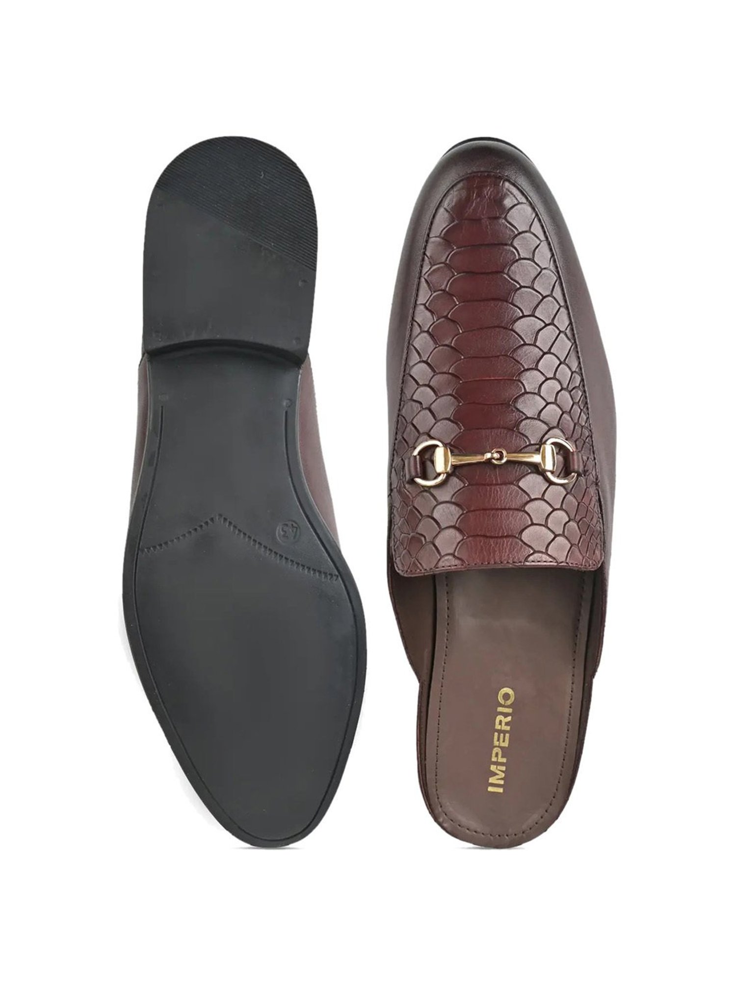 Imperio by Regal Men's Maroon Mule Shoes