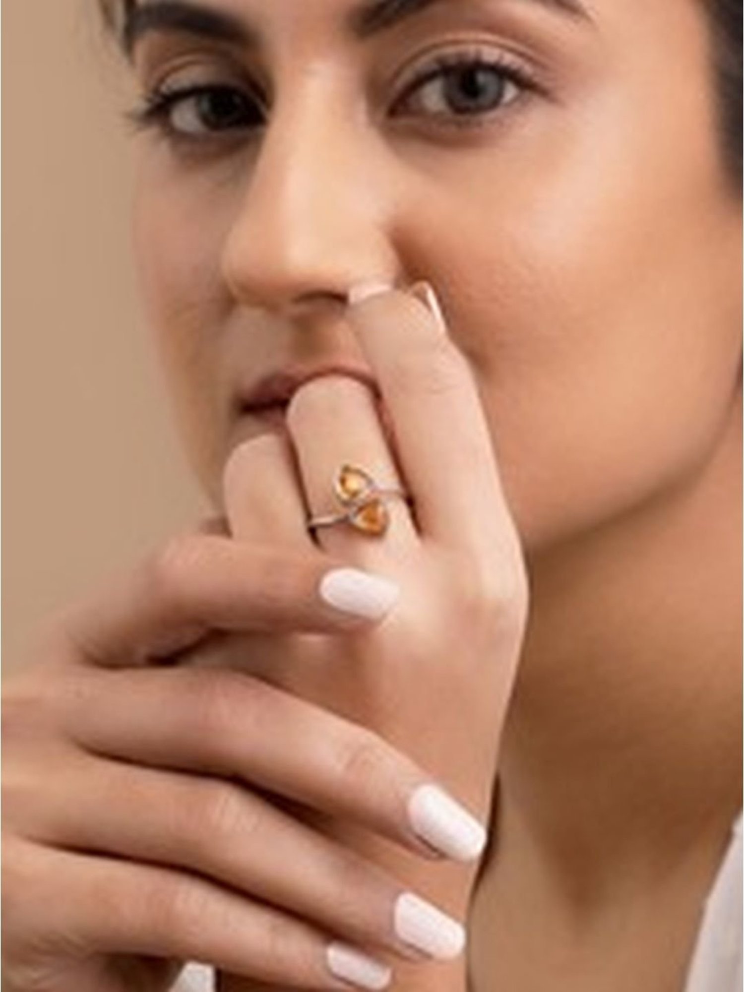 March by FableStreet 92.5 Sterling Silver Citrine Quartz Ring for Women