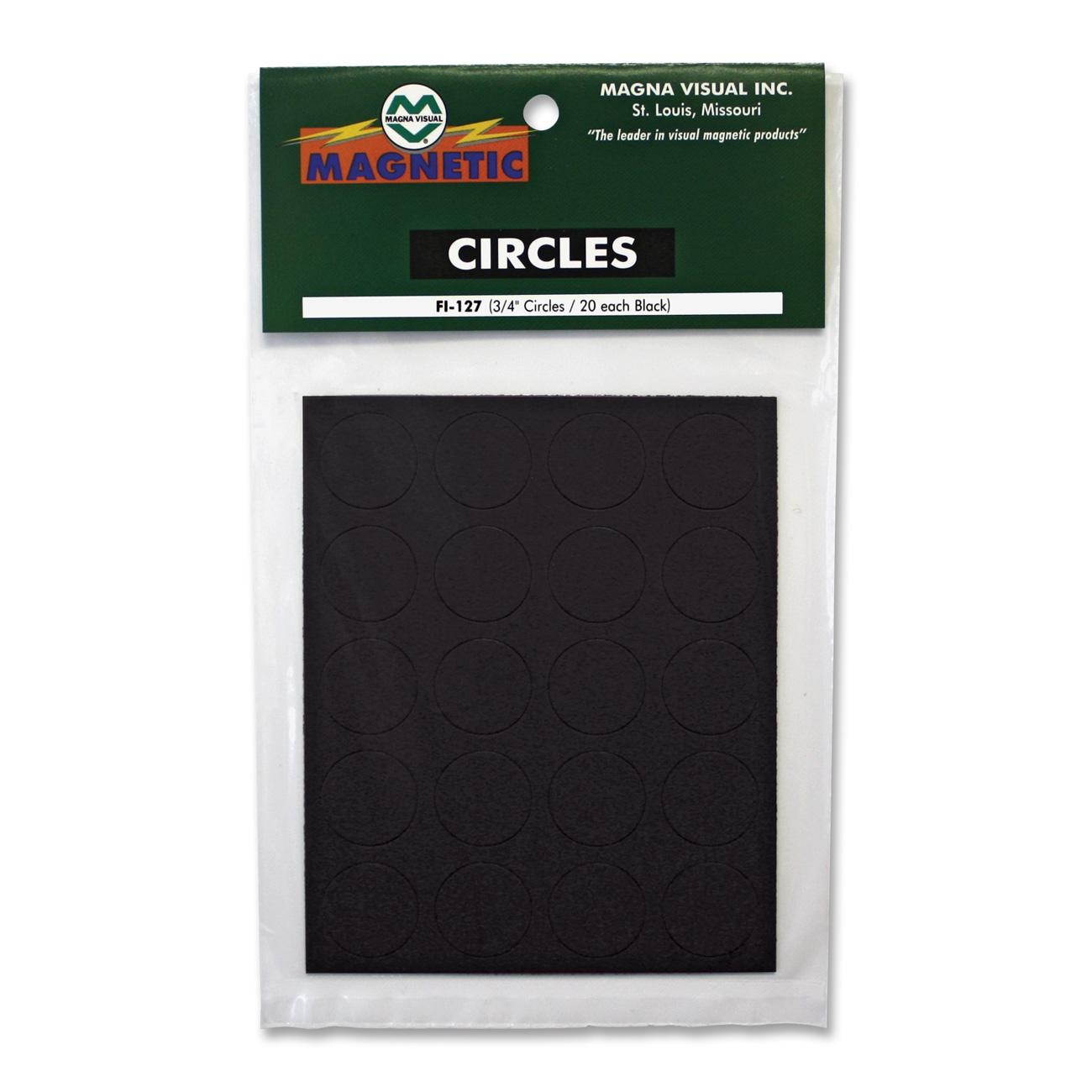 Magna Visual FI-127 Magnetic Letters, Numbers and Symbols, Magnetic, Black, 3/4"dia 20/Set