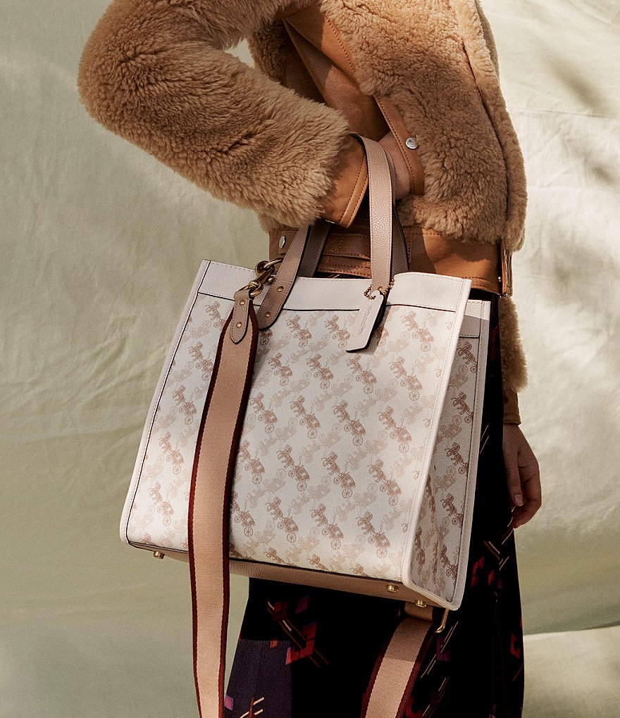 COACH Signature Horse and Carriage Coated Canvas Field Tote Bag