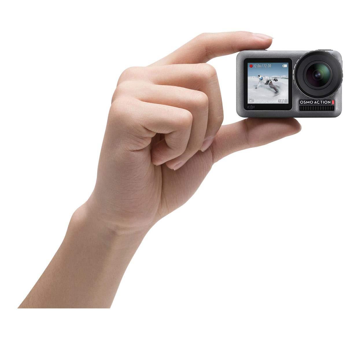 DJI OSMO Action Cam Digital Camera with 2 Displays, 11M Waterproof 4K HDR-Video 12MP, Black | Bundle Kit with Froggi Extreme Sport Action Camera Accessory Set + 32GB microSD Card