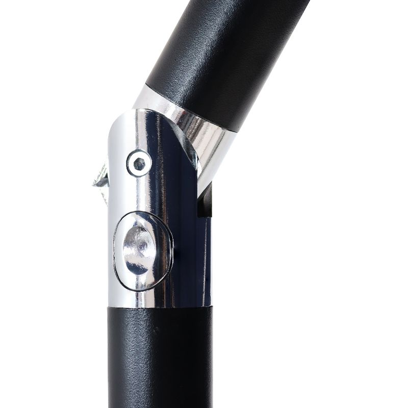 Sunnydaze Outdoor Aluminum Pool Patio Umbrella with Solar LED Lights, Tilt, and Crank - 9' - Navy Blue