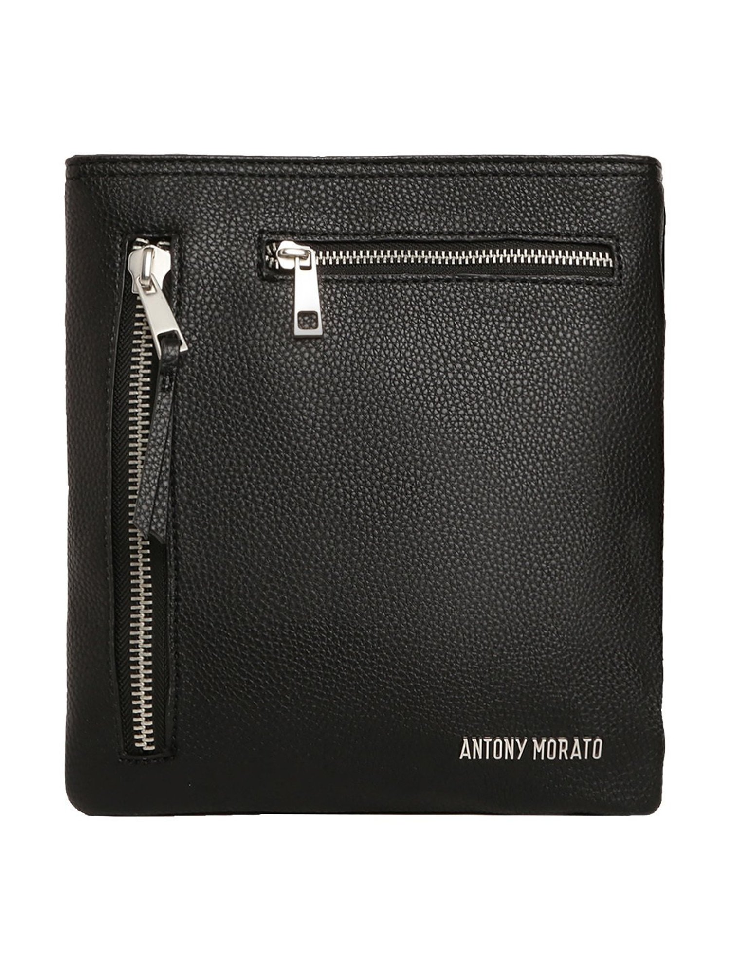 ANTONY MORATO Black Textured Medium Cross Body Bag for Men