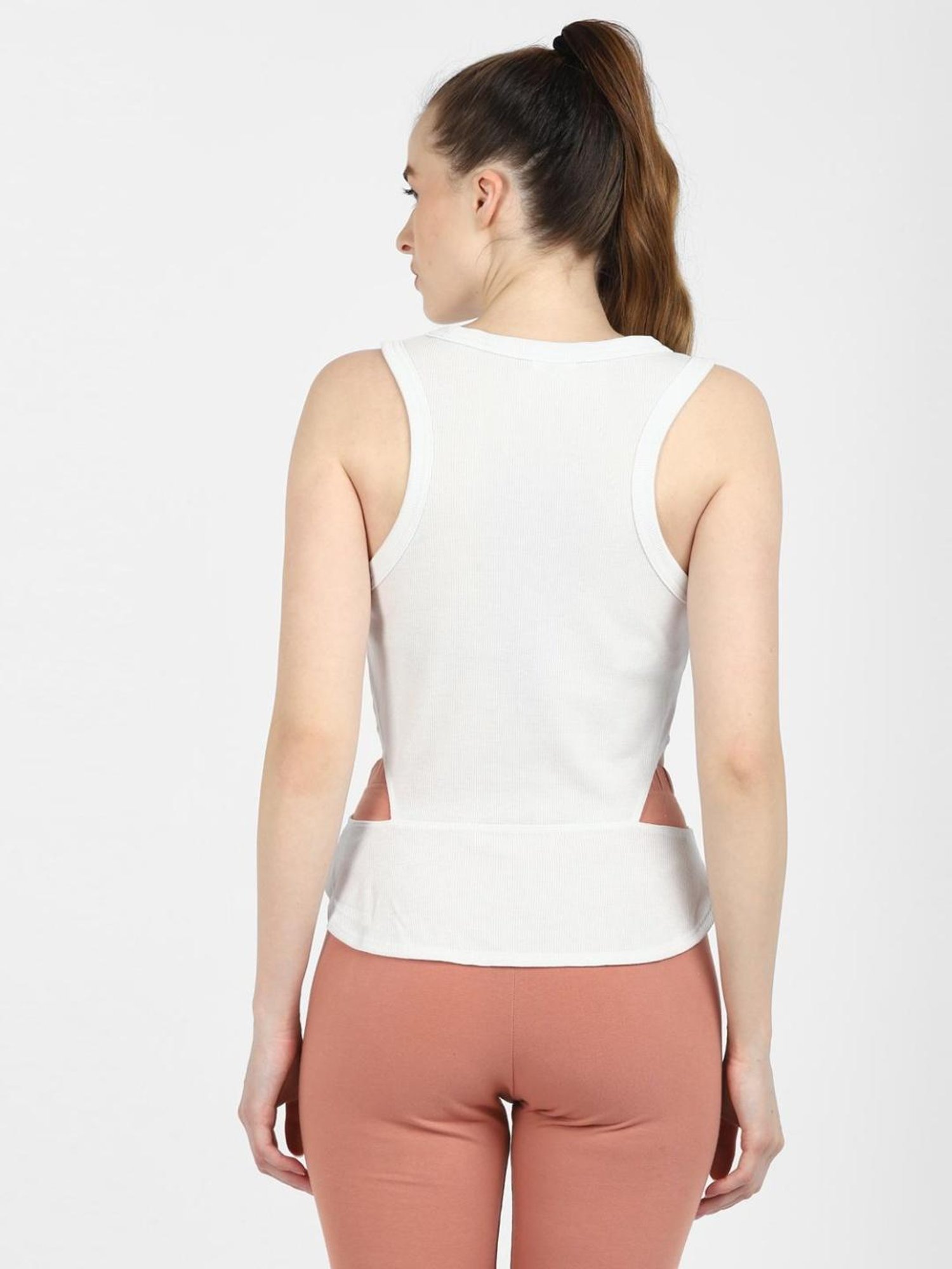 Reebok White Fitted Tank Top