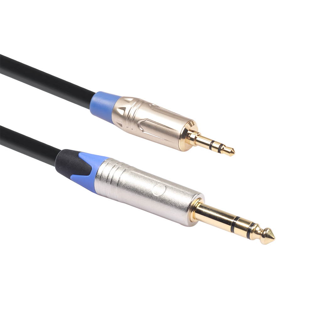 Male Audio Cable 6.35 to 3.5 1/4 Male TRS to 1/8 Cord Microphone Mixer TRS Stereo Audio Cable for Amplifier Mixer (1pcs)
