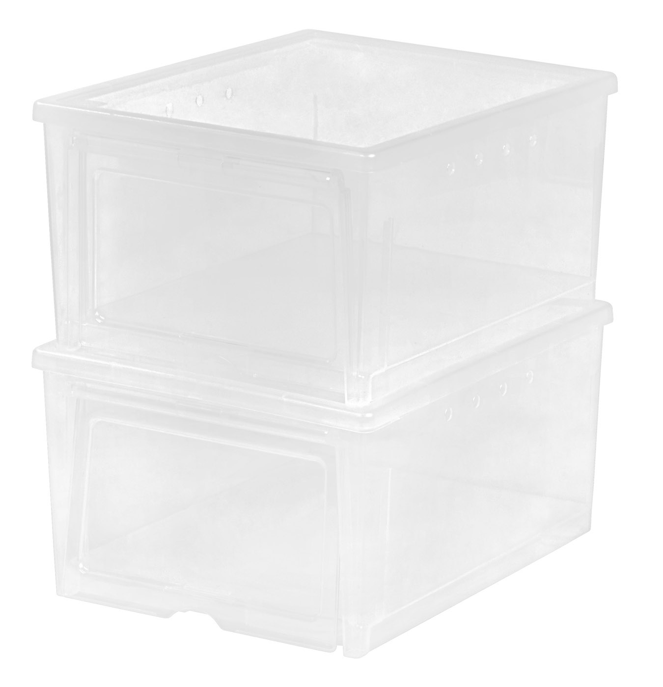 IRIS Easy Access Men's Shoe Box, 2 Pack, Clear