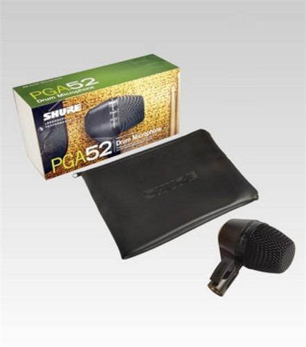 Shure PGA52 Cardioid Dynamic Kick Drum Microphone (w/XLR Cable)