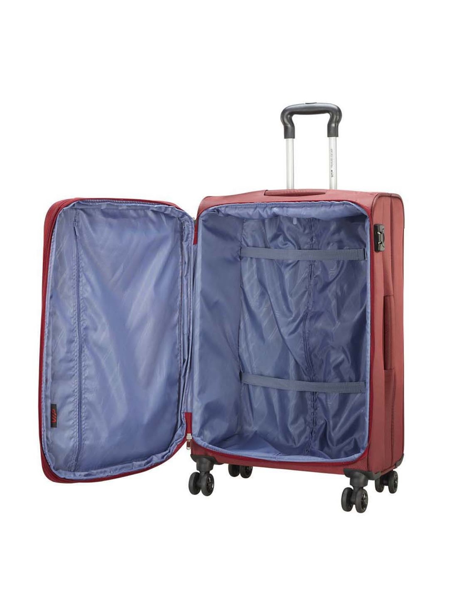 VIP Knight Red Solid Soft Medium Trolley Bag - 46 cm